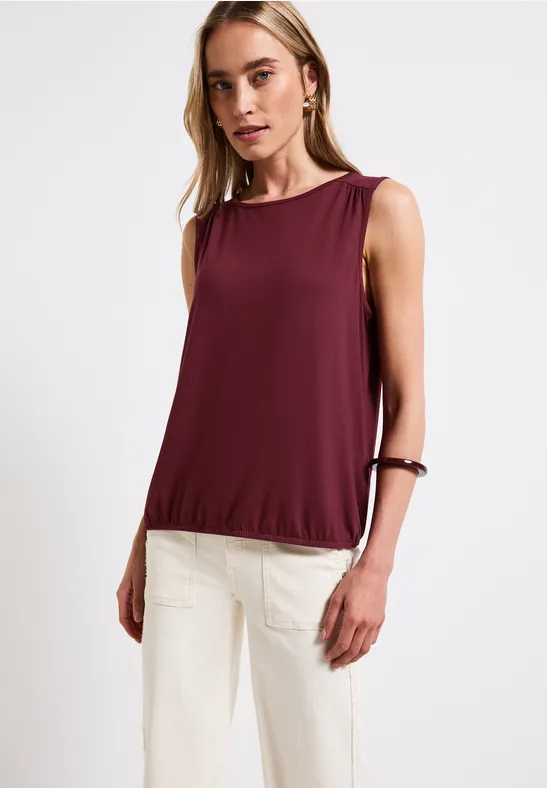 Basic Top dark cherry red