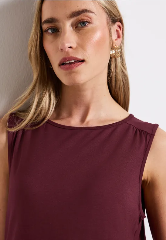 Basic Top dark cherry red