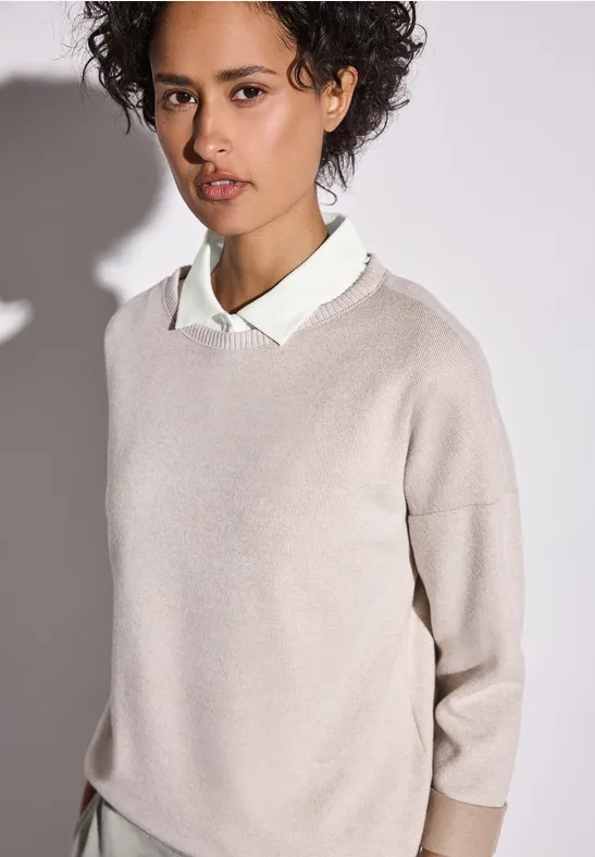 Poloshirt mit Rippstruktur off white