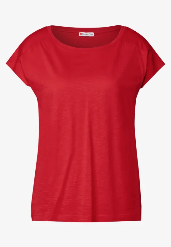 Shirt mit Raffung glory red