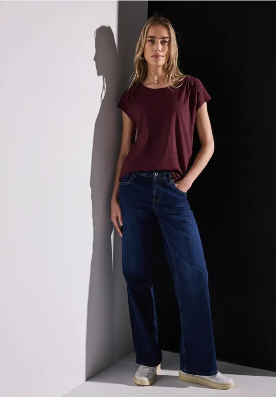 Shirt mit Raffung dark cherry red