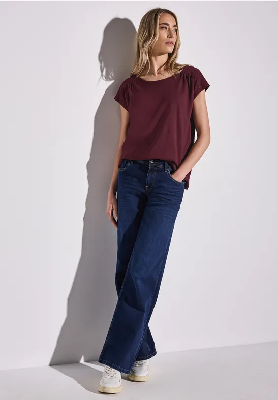 Shirt mit Raffung dark cherry red