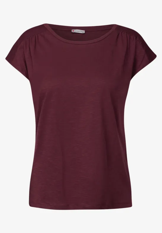 Shirt mit Raffung dark cherry red