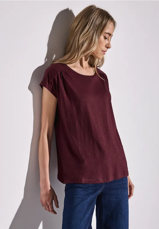 Shirt mit Raffung dark cherry red