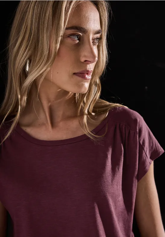 Shirt mit Raffung dark cherry red