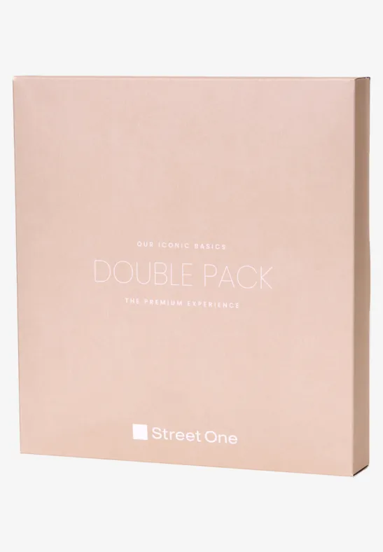 2er-Pack V-Neck T-Shirt deep blue/dark cherry red