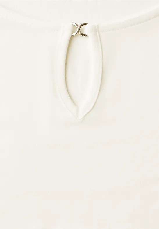 Jersey-Top mit Cut-Out off white
