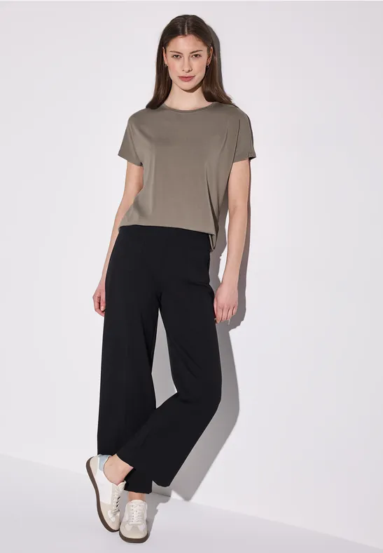 Koszulka w jednolitym kolorze stone brown