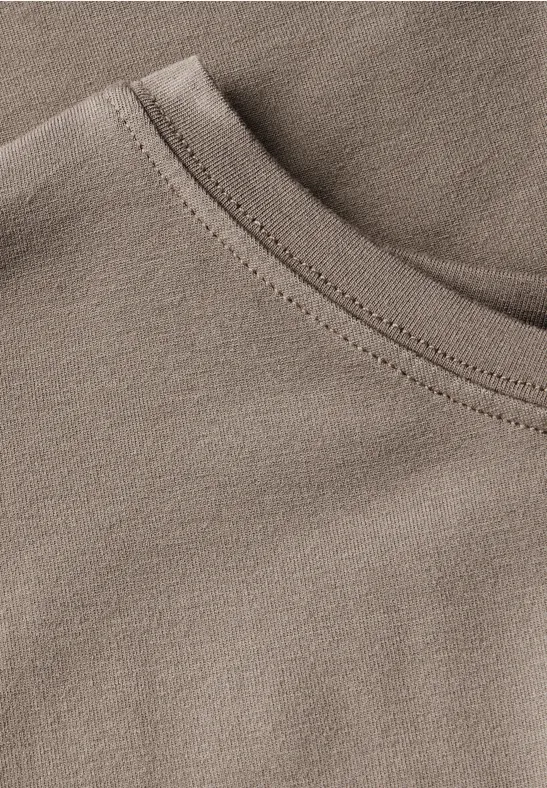 Koszulka w jednolitym kolorze stone brown