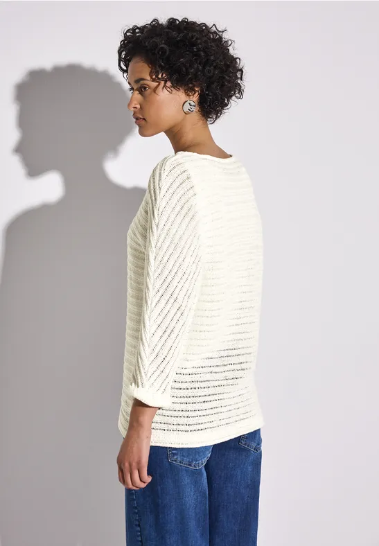 Strick-Look Shirt off white