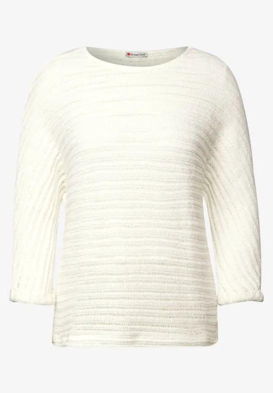 Strick-Look Shirt off white