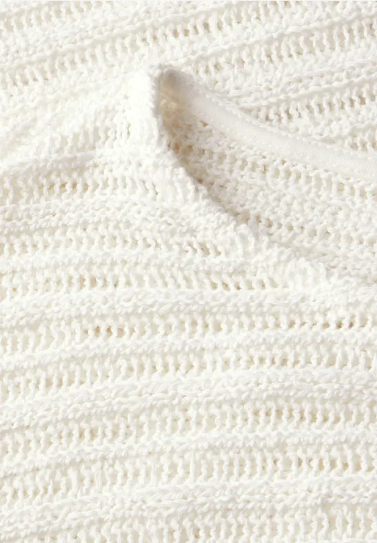 Strick-Look Shirt off white