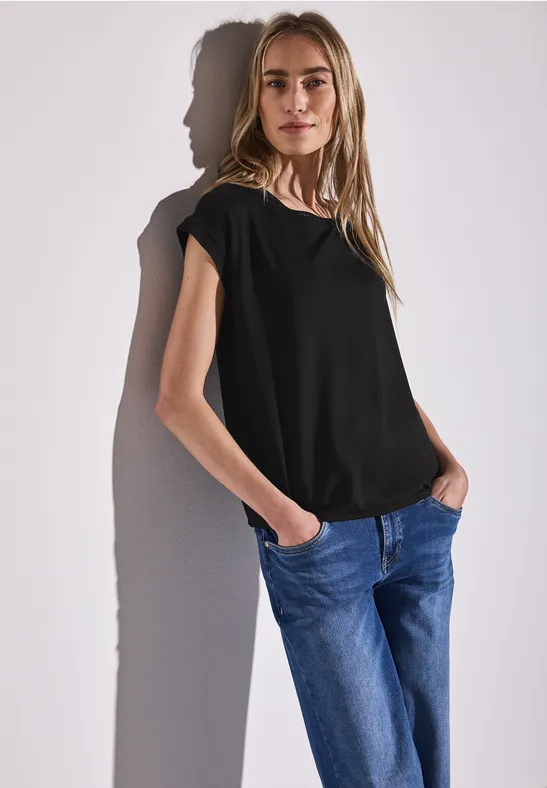 Shirt mit Dekortape Black