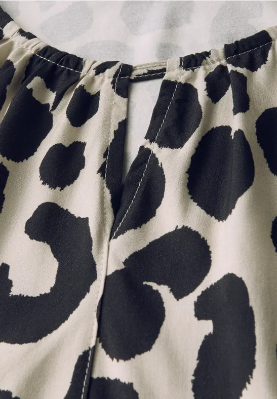 Shirt met uitsnede coastal beige