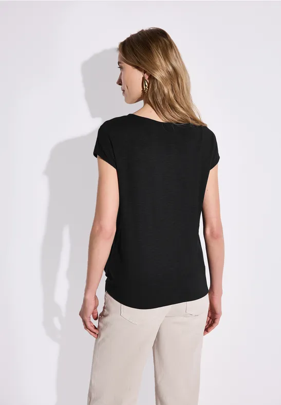 Shirt mit Knotendetail Black