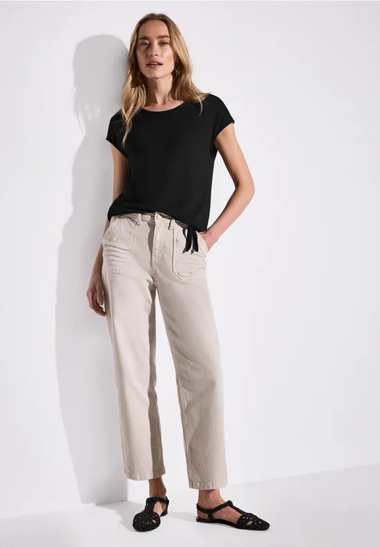 Shirt mit Knotendetail Black