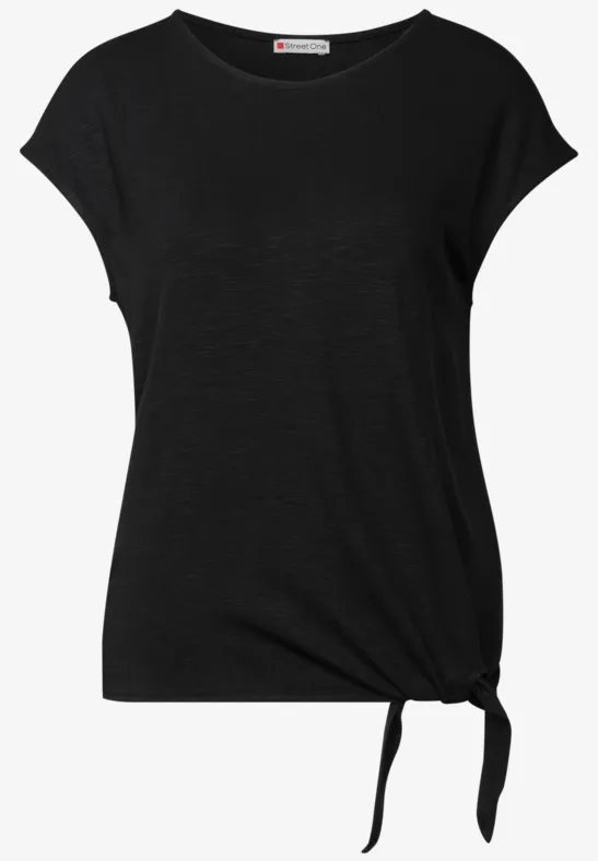 Shirt mit Knotendetail Black