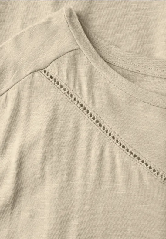 Shirt met decoratieve tape coastal beige