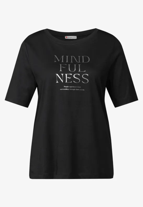 Zacht shirt met tekst Black