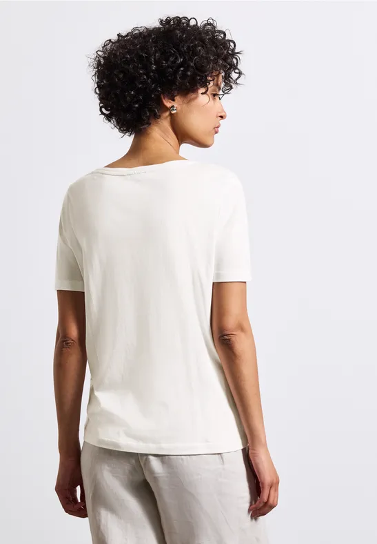 Zacht shirt met print off white