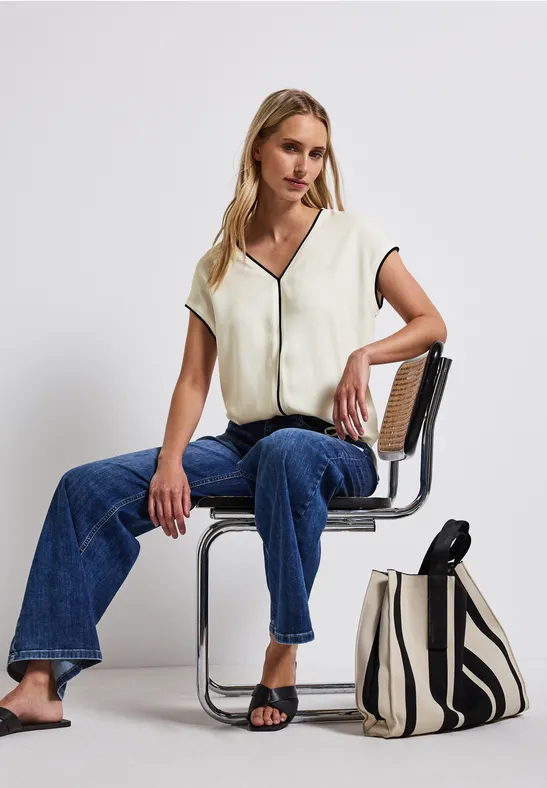 Shirt mit Tunnelzug off white