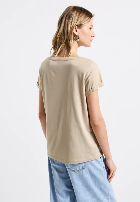Shirt met tekst coastal beige