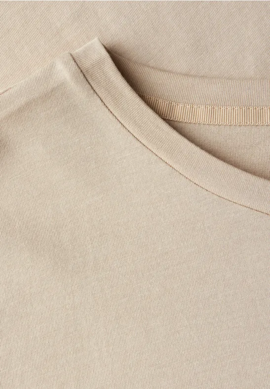 Shirt met tekst coastal beige