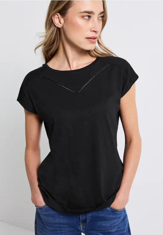Shirt mit Deko-Tape Black