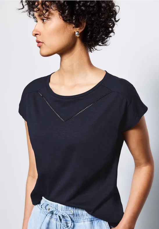 Shirt mit Deko-Tape deep blue