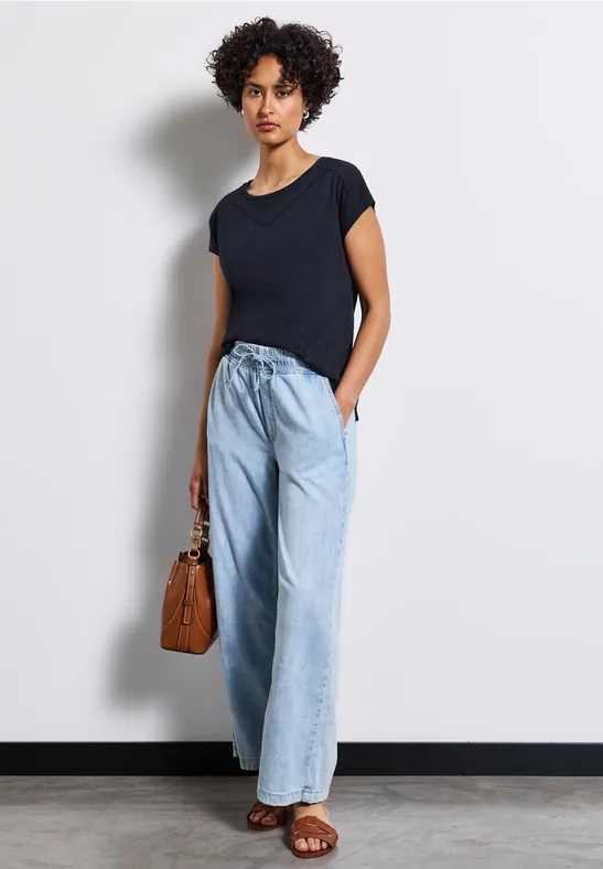 Shirt mit Deko-Tape deep blue