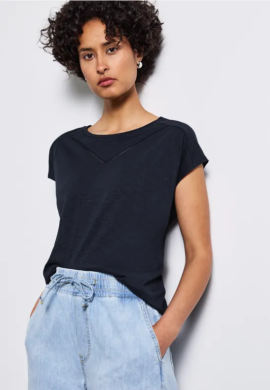 Shirt mit Deko-Tape deep blue