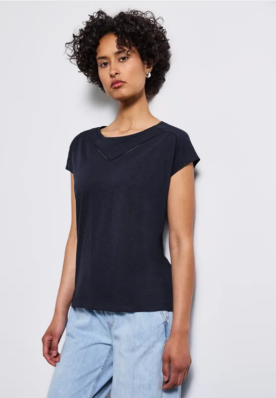 Shirt mit Deko-Tape deep blue