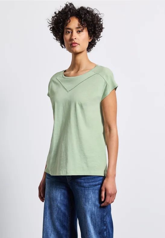 Shirt met decoratieve tape soft jade green