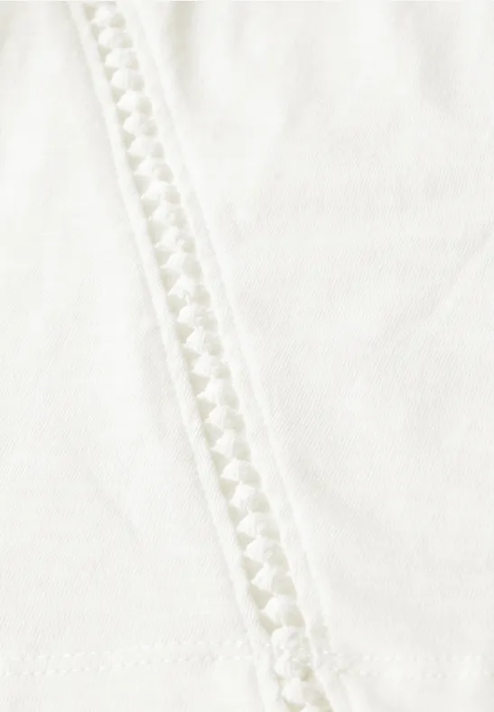 Shirt mit Häkeldetails off white