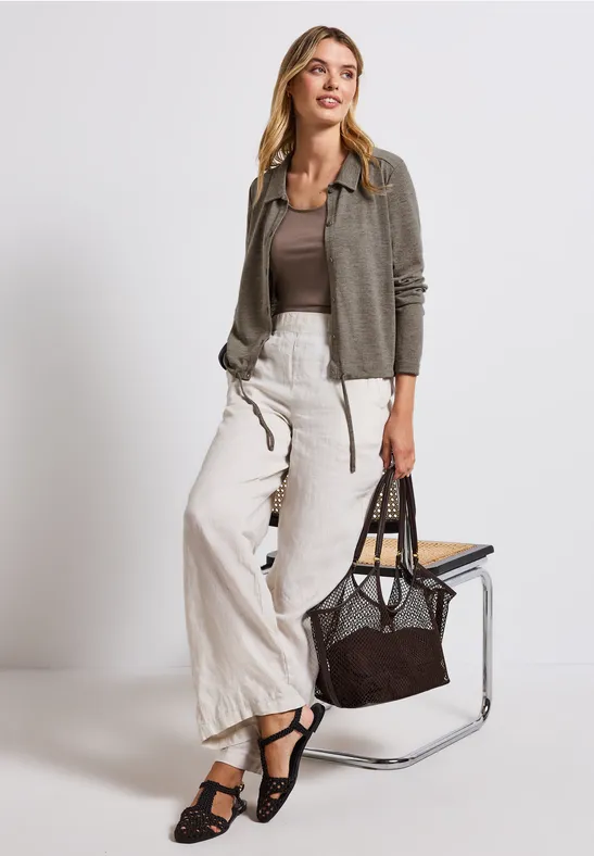 Linnen jasje dark tumbled beige