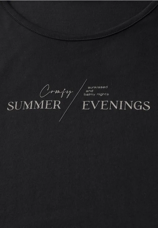 Basic Shirt mit Print Black