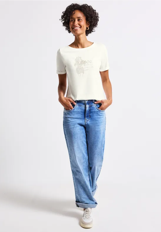 T-Shirt mit Print off white