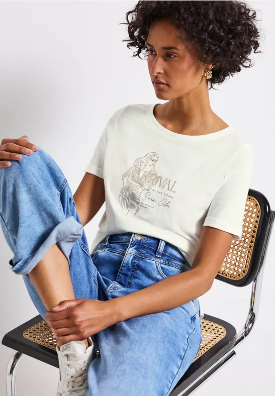 T-Shirt mit Print off white