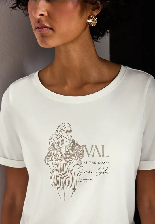 T-Shirt mit Print off white