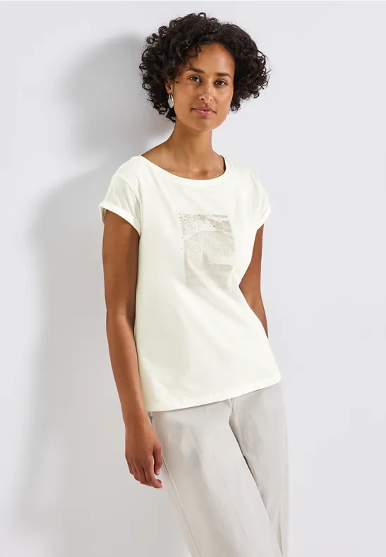 Shirt met fotoprint off white