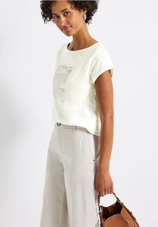 Shirt met fotoprint off white