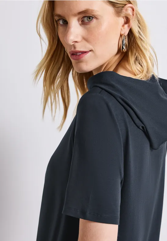 T-Shirt mit Kapuze deepwater blue