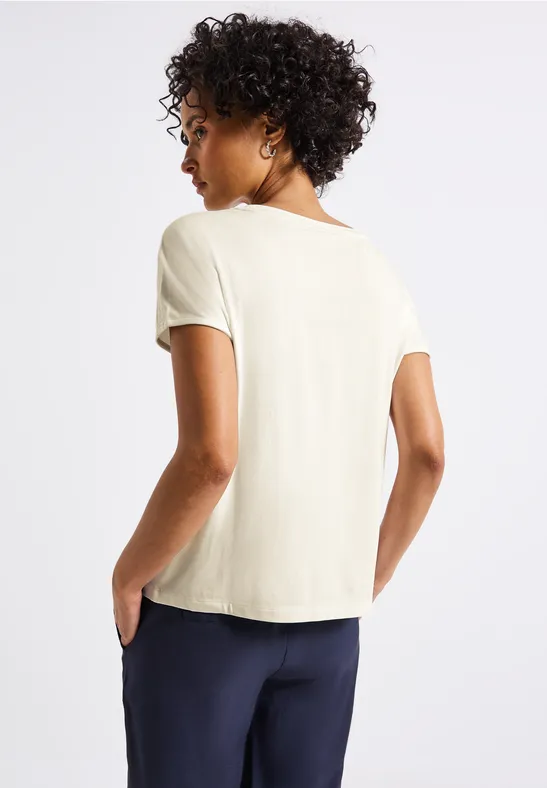 Jersey-Shirt mit Mesh-Detail off white