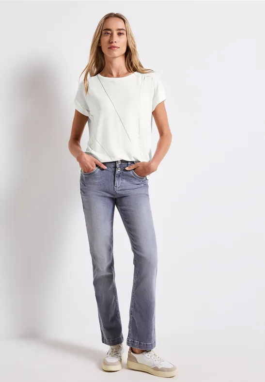 Shirt mit feinen Linien off white