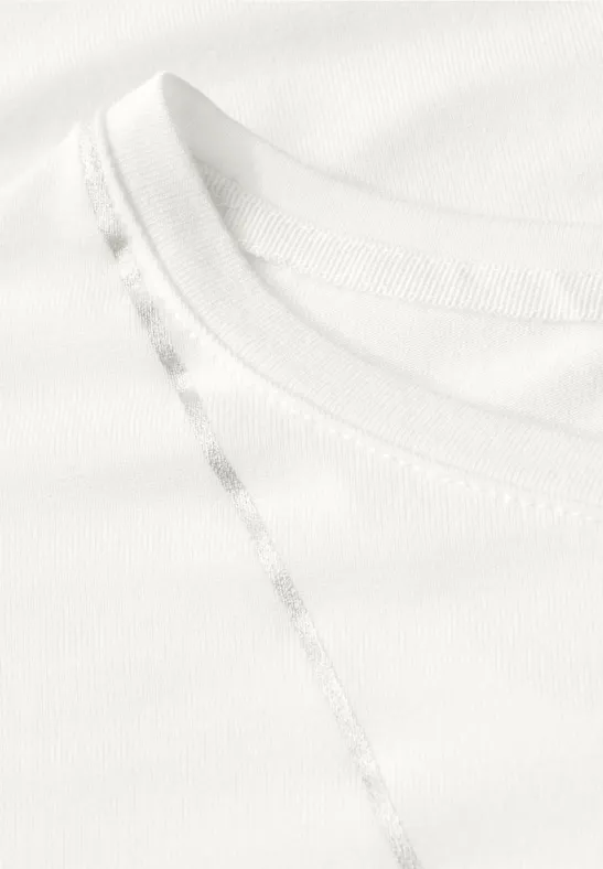 Shirt mit feinen Linien off white
