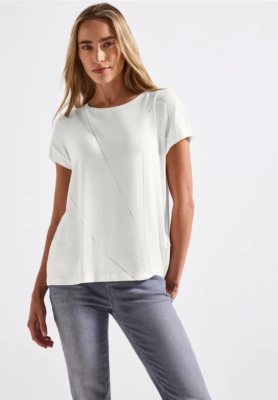 Shirt mit feinen Linien off white