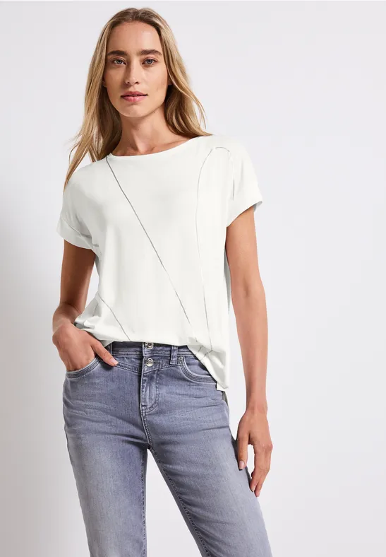 Shirt mit feinen Linien off white