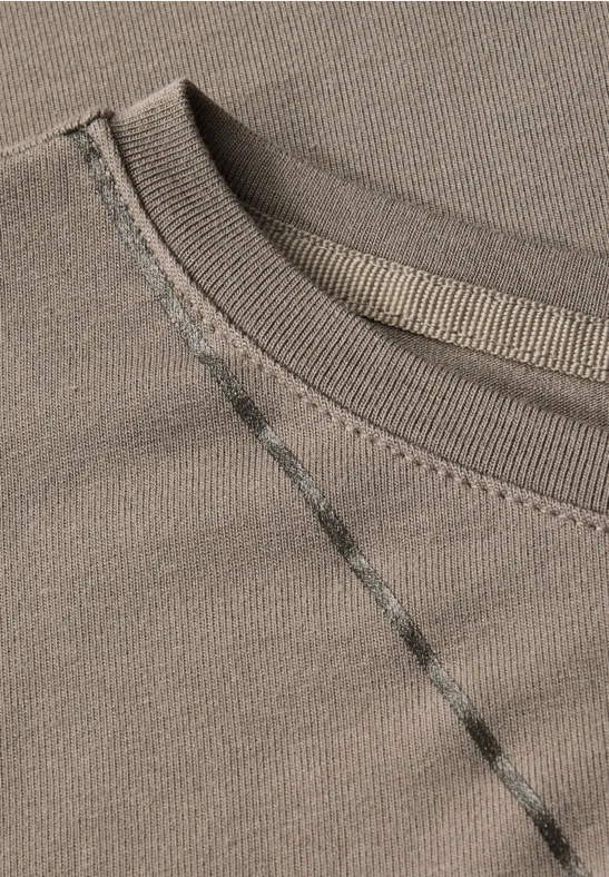 Shirt met fijne lijntjes dark tumbled beige