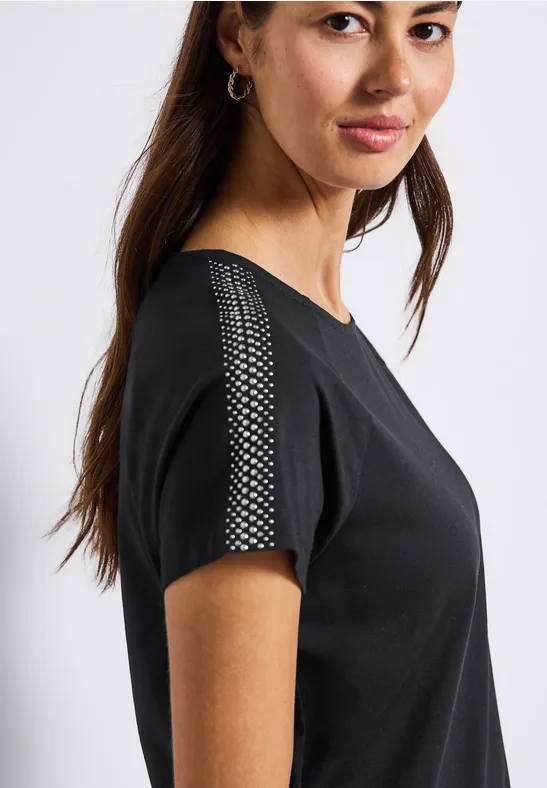 Shirt mit Schulterdetail Black