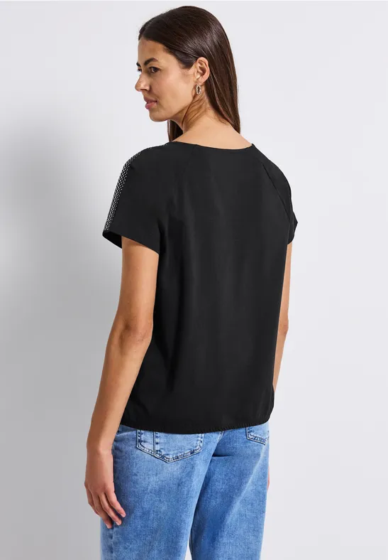 Shirt mit Schulterdetail Black